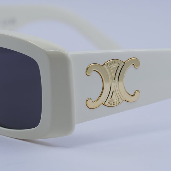 ?️ New Celine CL40282U 25A Sunglasses - Shiny Ivory Frame, Smoke Lenses main image 4